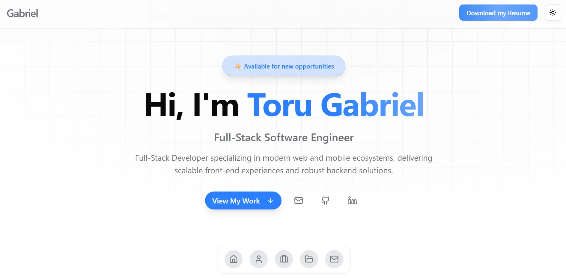 Toru Gabriel | Full-Stack Developer